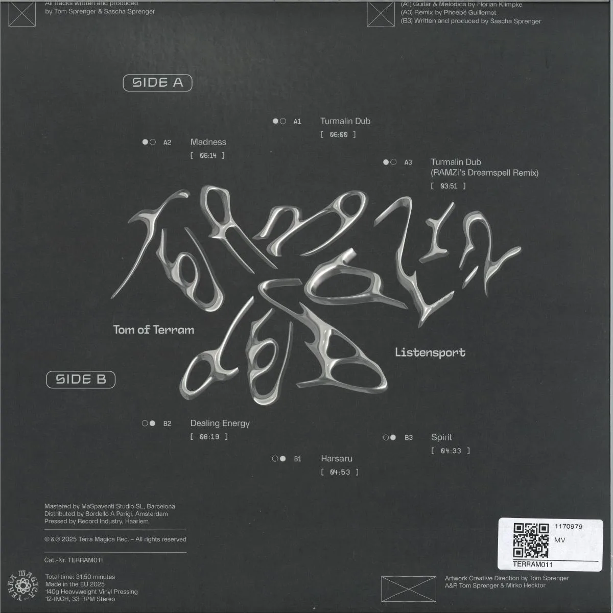 Обратная сторона обложки — TOM OF TERRAM & LISTENSPORT — TURMALIN DUB EP