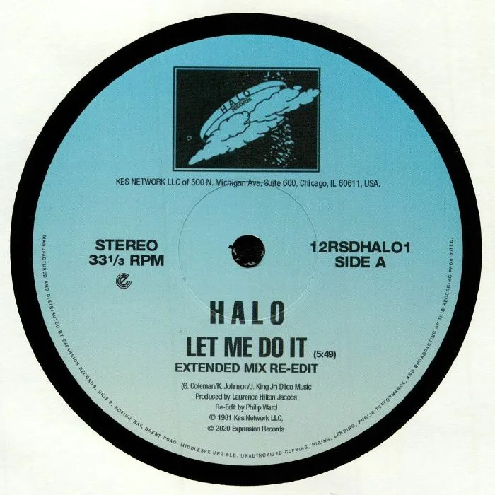 Front cover — HALO — Let Me Do It (Record Store Day 2020)