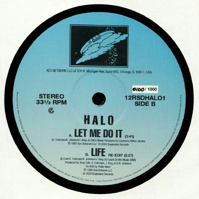 Back cover — HALO — Let Me Do It (Record Store Day 2020)