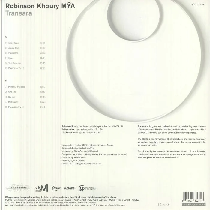 Обратная сторона обложки — ROBINSON KHOURY MYA — Transara