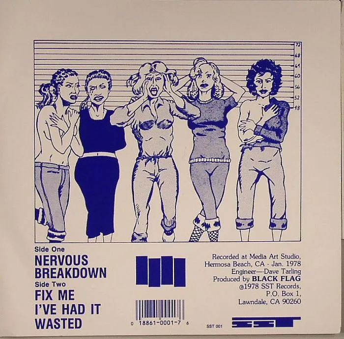 Обратная сторона обложки — BLACK FLAG — Nervous Breakdown