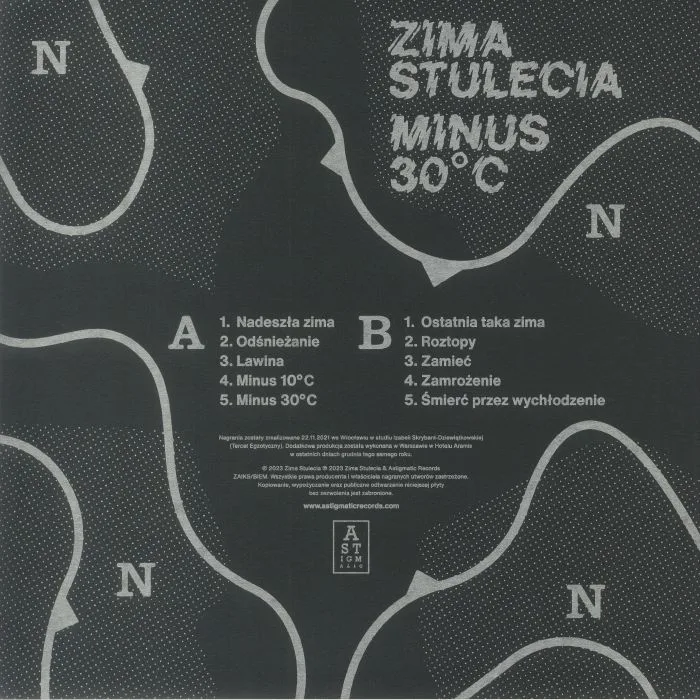 Обратная сторона обложки — ZIMA STULECIA — Minus 30 Degrees C