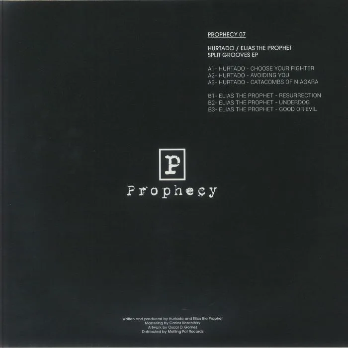 Back cover — HURTADO / ELIAS THE PROPHET — Split Grooves EP