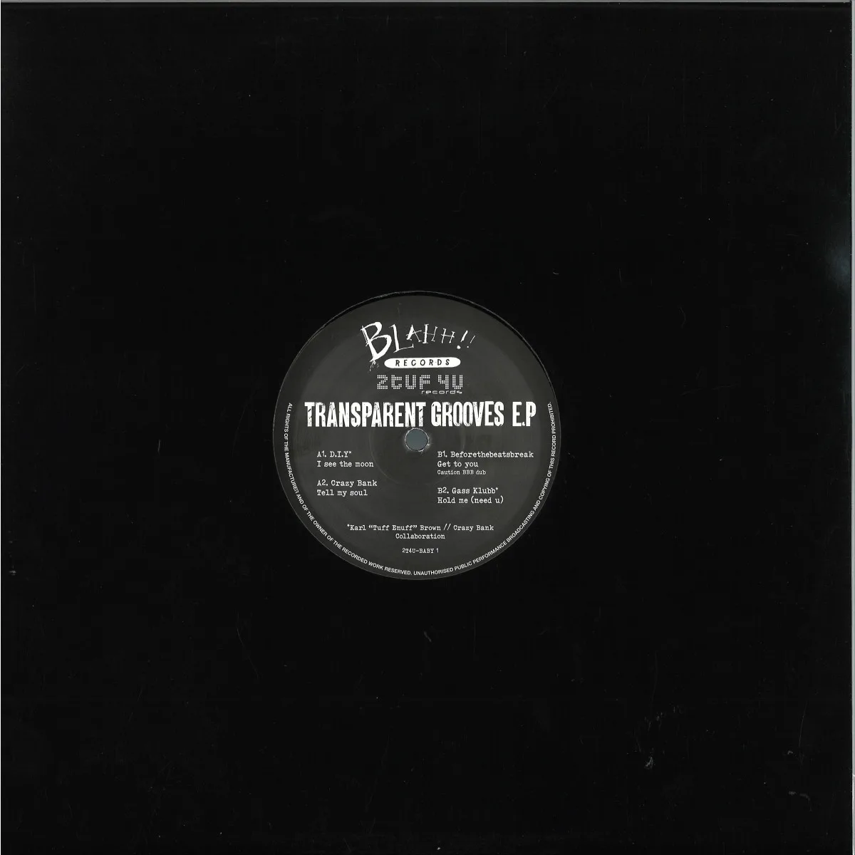 Back cover — Crazy Bank&Karl Brown — Transparent Grooves EP