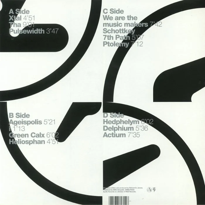 Обратная сторона обложки — APHEX TWIN — Selected Ambient Works 85-92