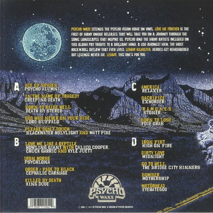 Back cover — VARIOUS — Love Me Forever: A Tribute To Motorhead