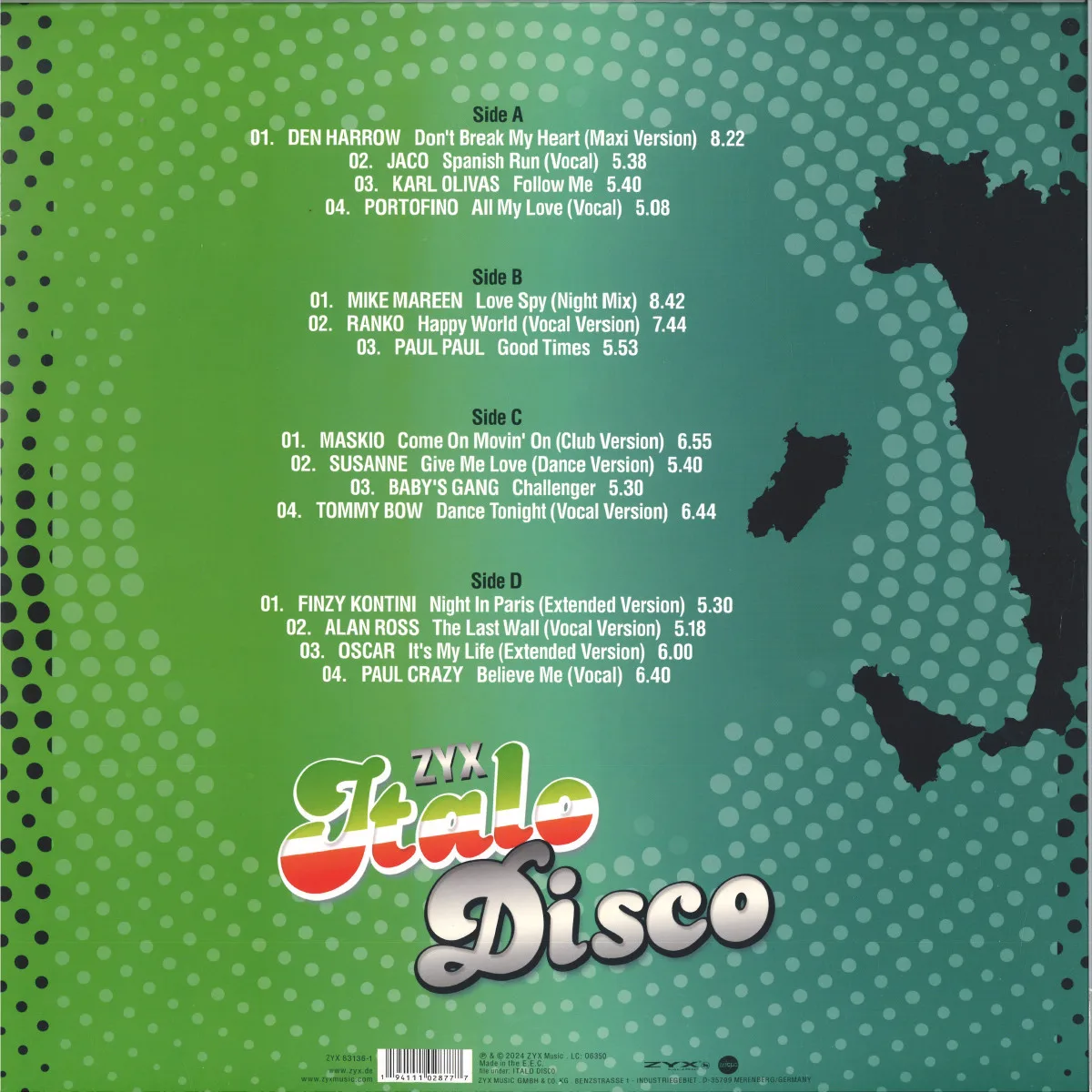 Back cover — Various — ZYX Italo Disco: Best Of Vol. 6 LP 2x12"