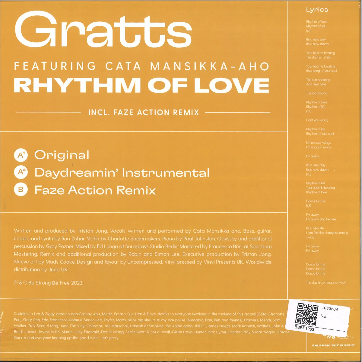Обратная сторона обложки — Gratts(feat.Cata Mansikka Aho) — Rhythm Of Love