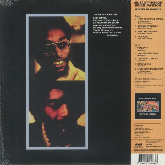 Back cover — Gil SCOTT HERON / BRIAN JACKSON — Winter In America (reissue)