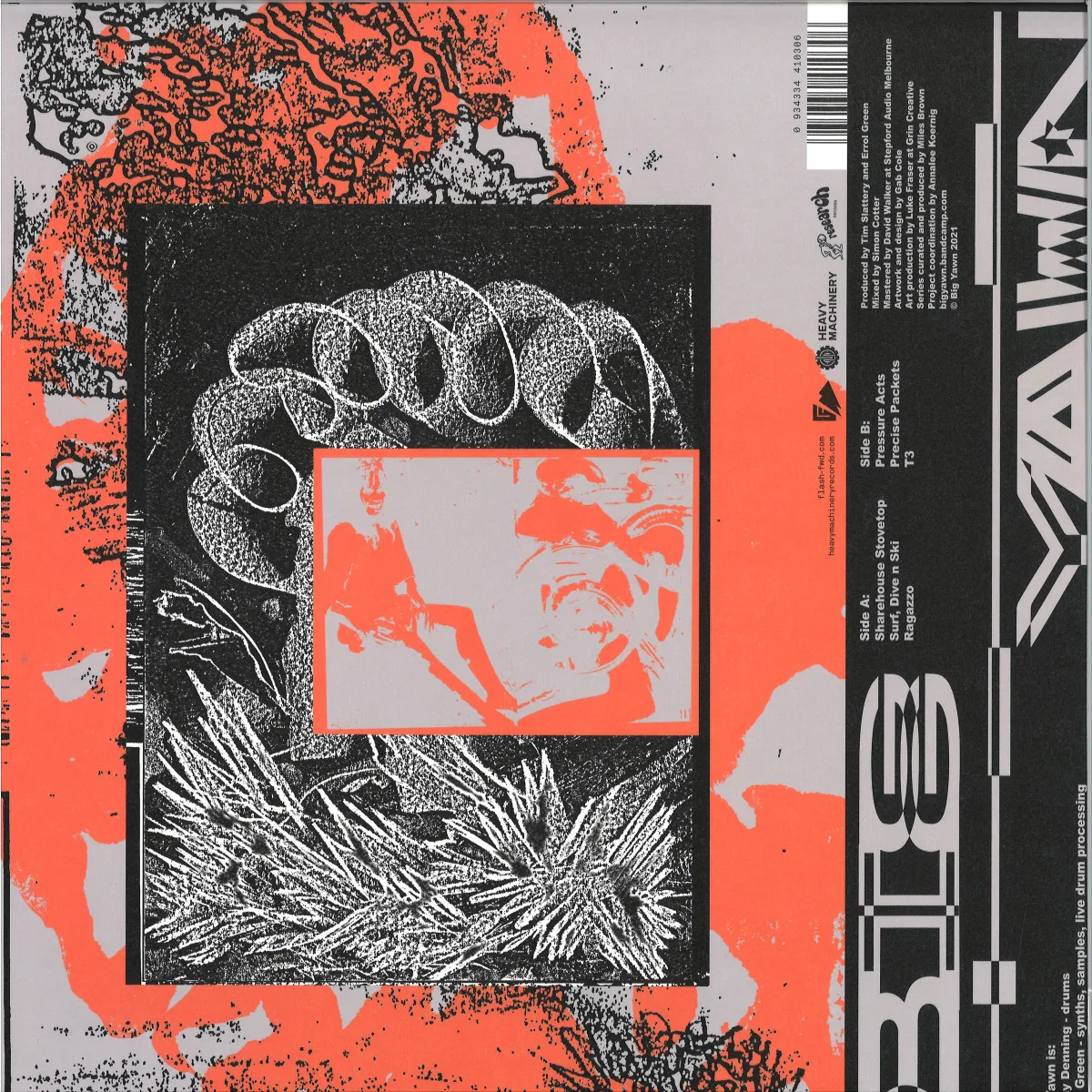Back cover — Big Yawn — Pressure Acts LP
