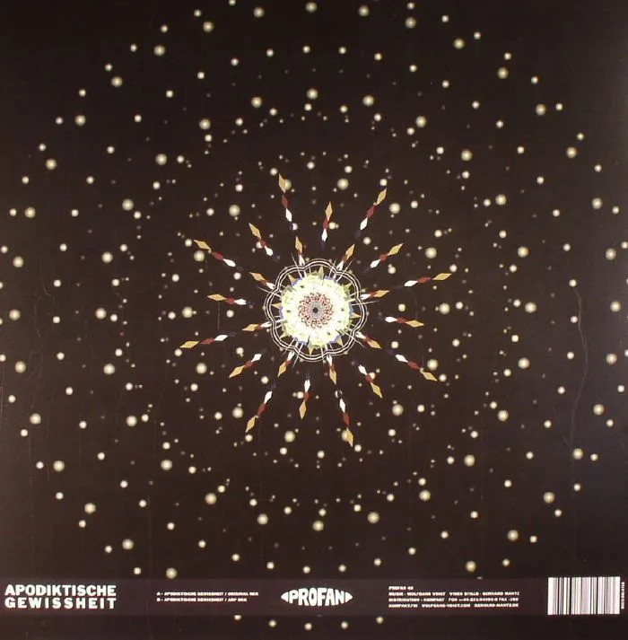 Back cover — Wolfgang VOIGT — Apodiktische Gewissheit