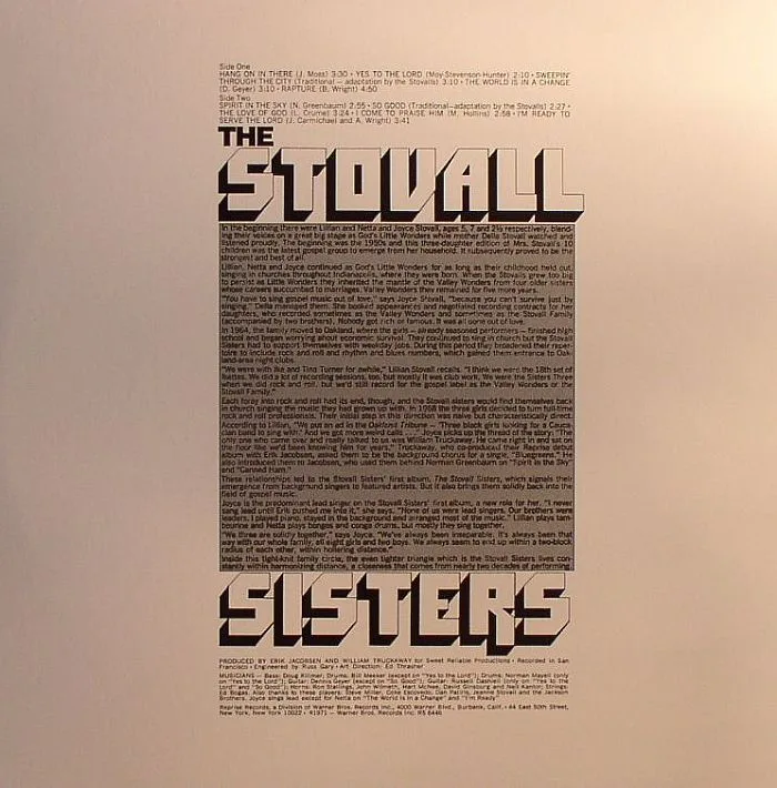 Обратная сторона обложки — The STOVALL SISTERS — The Stovall Sisters