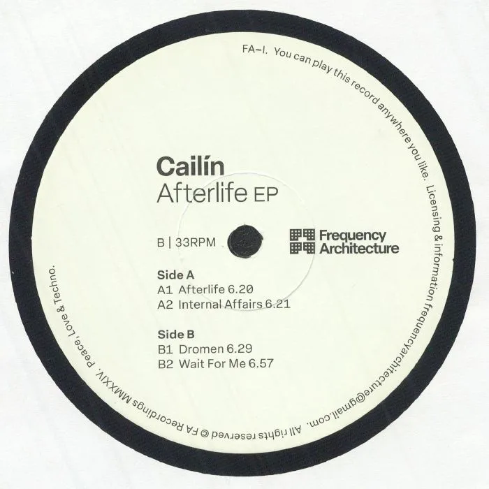 Back cover — CAILIN — Afterlife EP