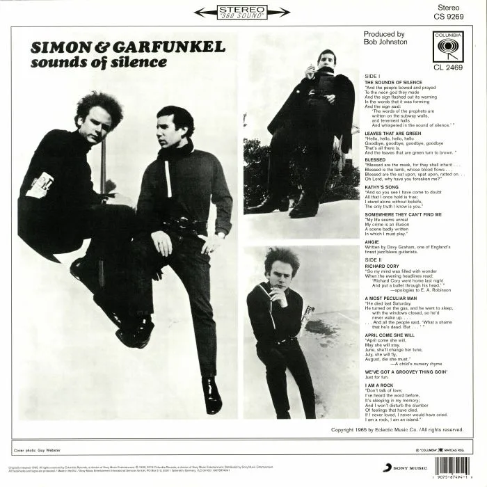 Обратная сторона обложки — SIMON & GARFUNKEL — Sounds Of Silence (reissue)