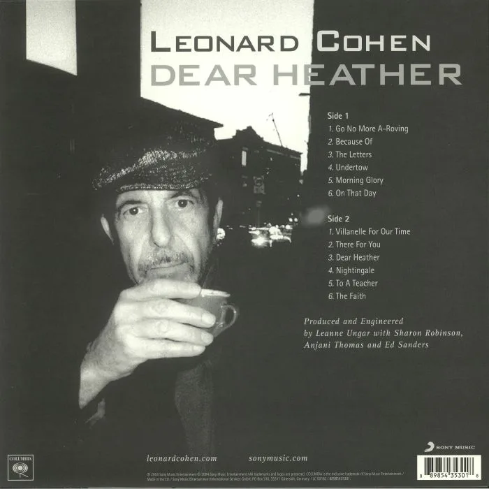 Back cover — Leonard COHEN — Dear Heather (reissue)
