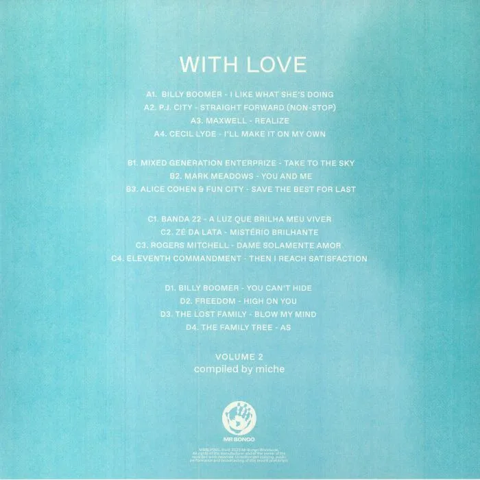 Обратная сторона обложки — MICHE / VARIOUS — With Love : Vol 2 Compiled By Miche