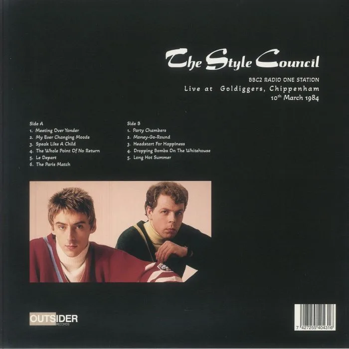 Обратная сторона обложки — The STYLE COUNCIL — BBC 2 Radio One Station Live At Goldiggers Chippenham 10th March 1984