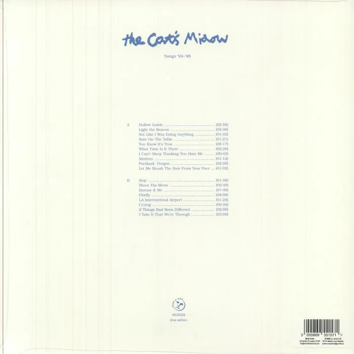 Back cover — The CAT'S MIAOW — Songs '94-'98