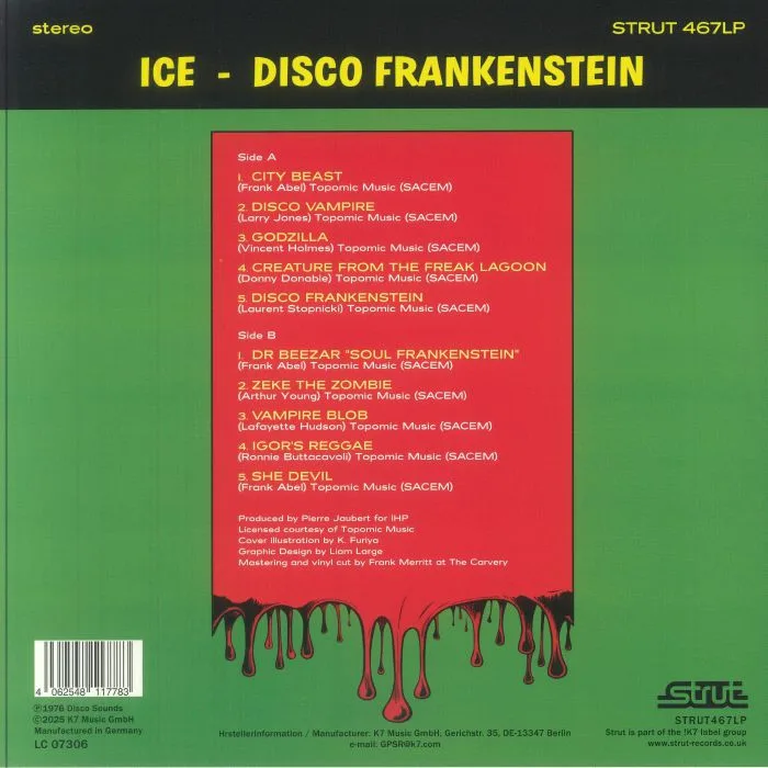 Back cover — ICE aka LAFAYETTE AFRO ROCK BAND — Disco Frankenstein (reissue)