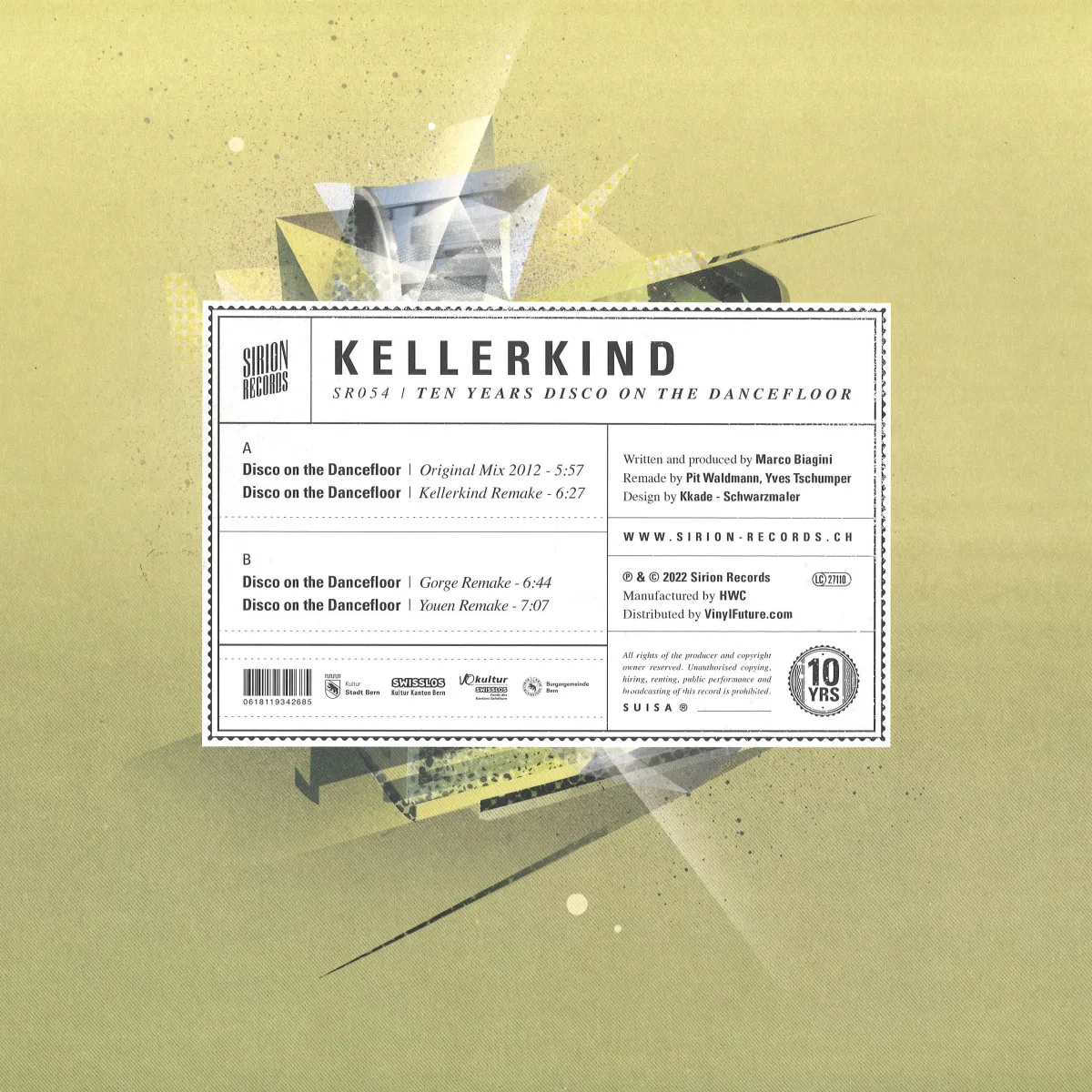 Обратная сторона обложки — Kellerkind — Ten Years Disco On The Dancefloor
