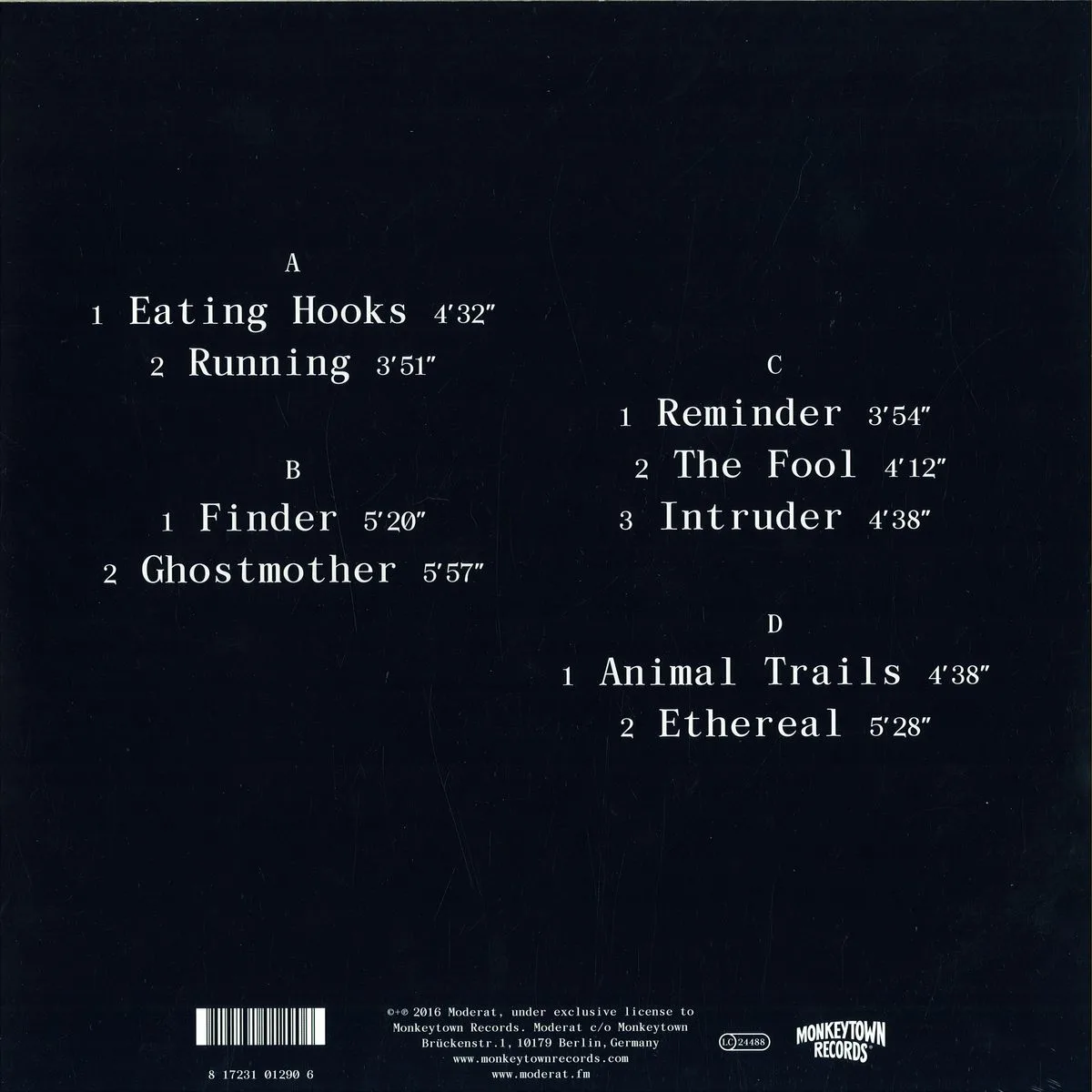 Back cover — Moderat — III LP 2x12"