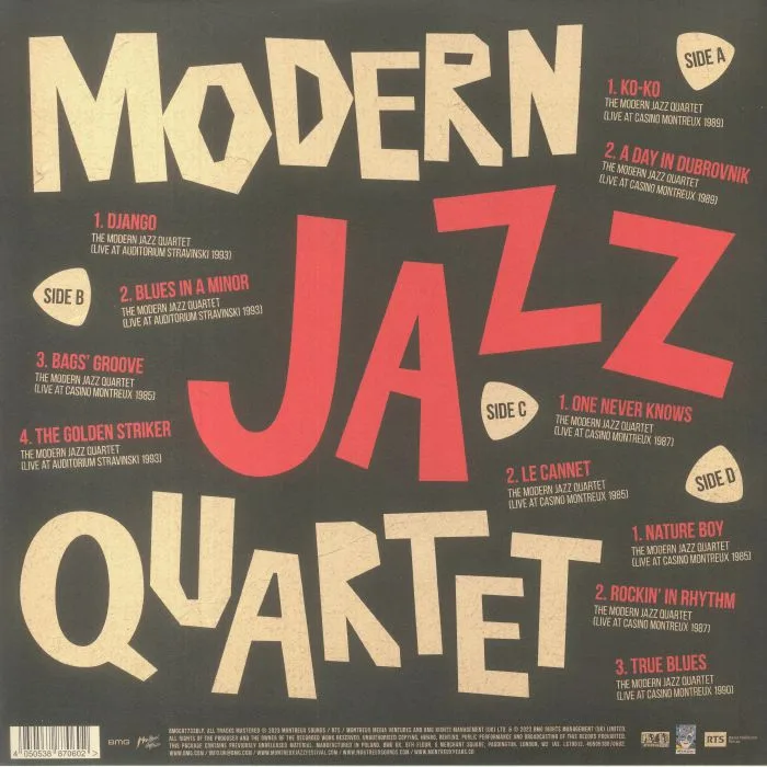 Обратная сторона обложки — The MODERN JAZZ QUARTET — The Montreux Years (remastered)