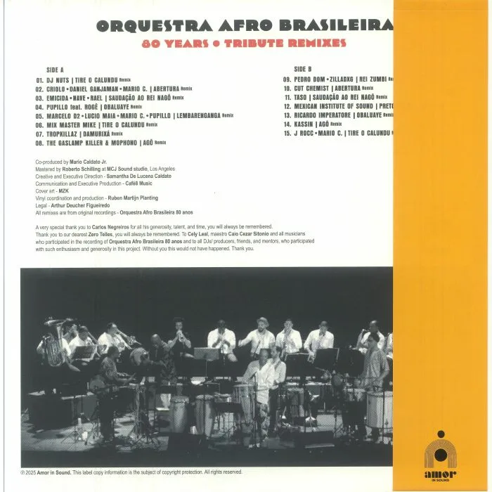 Обратная сторона обложки — ORQUESTRA AFRO BRASILEIRA — 80 Years Tribute Remixes