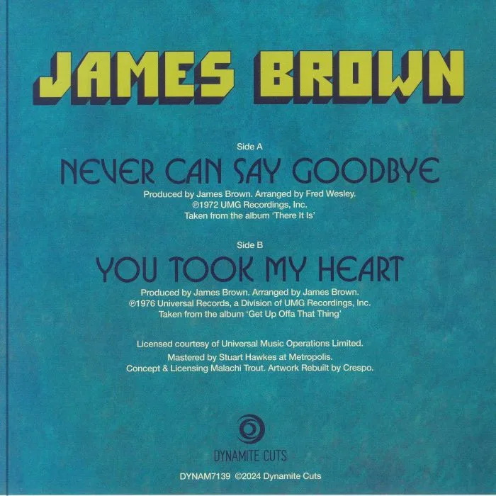 Обратная сторона обложки — James BROWN — Never Can Say Goodbye