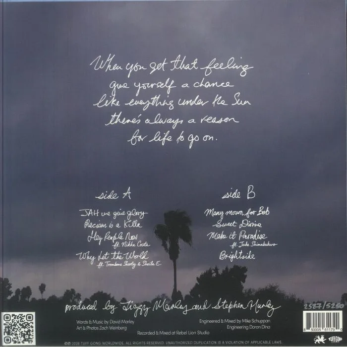 Back cover — Ziggy MARLEY — Brightside (Record Store Day RSD 2026)