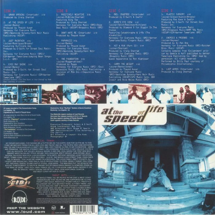 Обратная сторона обложки — XZIBIT — At The Speed Of Life (Record Store Day RSD 2026)