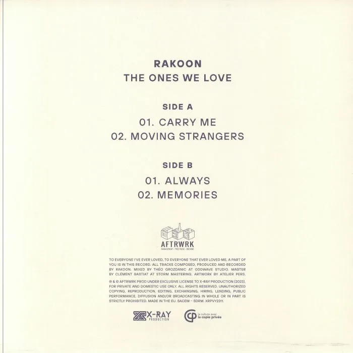 Обратная сторона обложки — RAKOON — The Ones We Love