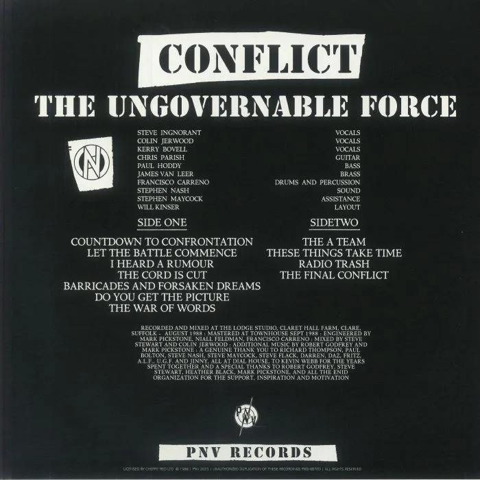 Обратная сторона обложки — CONFLICT — The Final Conflict (reissue)