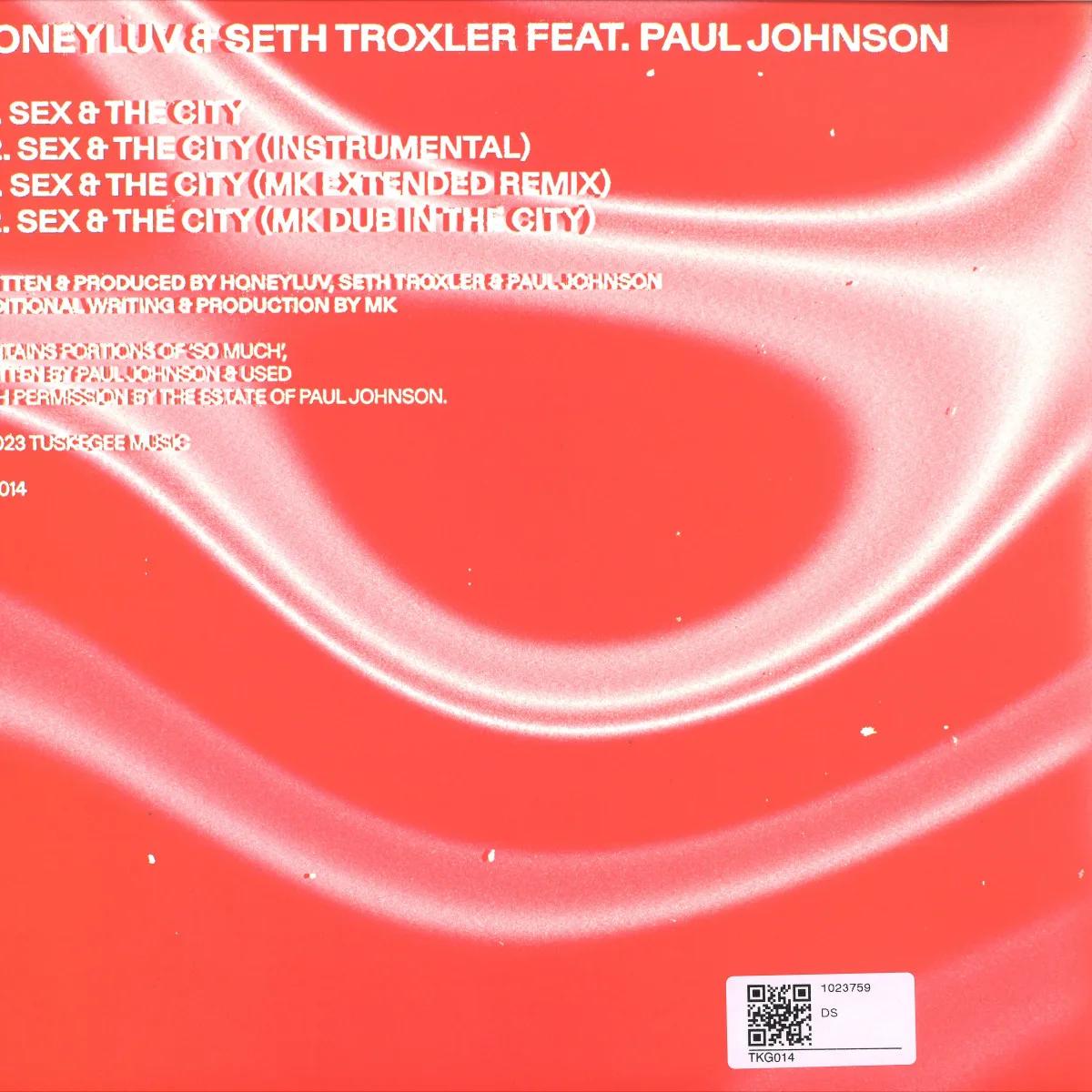 Обратная сторона обложки — HoneyLuv & Seth Troxler ft. Paul Johnson — Sex & The City EP