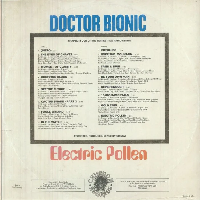 Обратная сторона обложки — DOCTOR BIONIC — Electric Pollen