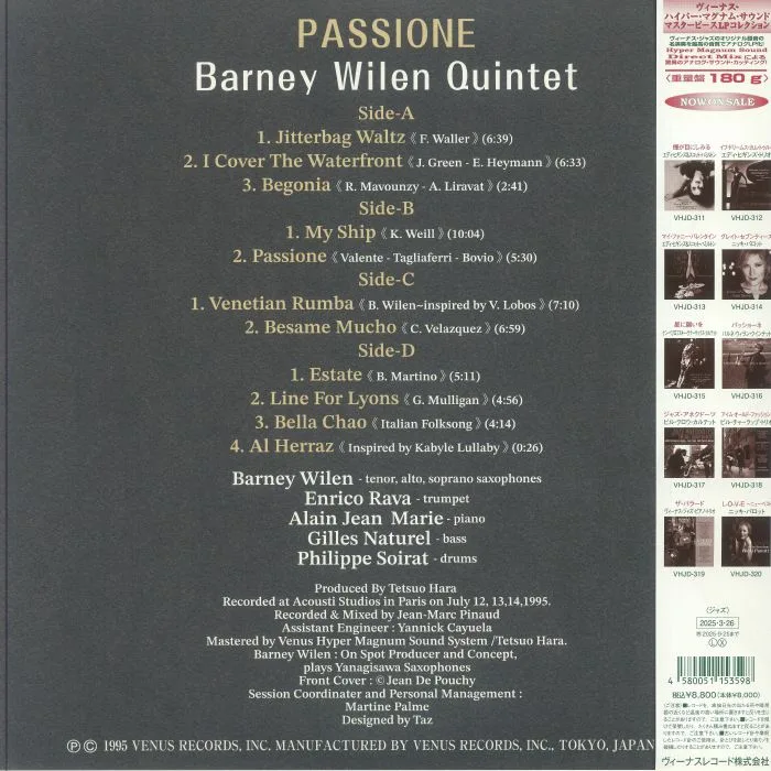 Back cover — BARNEY WILEN QUINTET — Passione