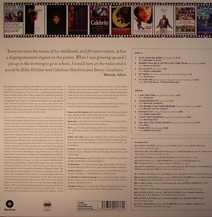 Обратная сторона обложки — VARIOUS — Swings In The Films Of Woody Allen