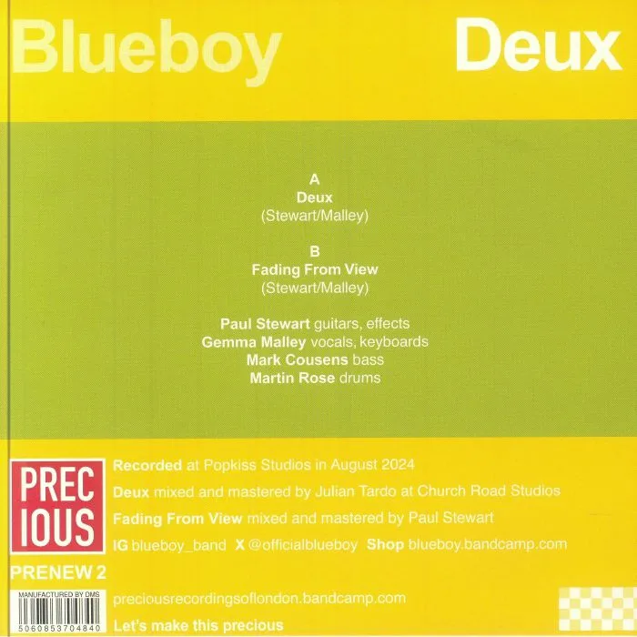 Back cover — BLUEBOY — Deux