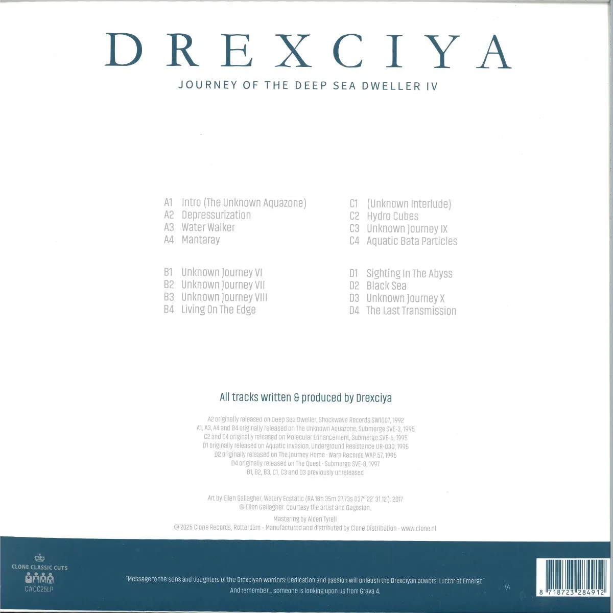 Back cover — Drexciya — *4* Journey Of The Deep Sea Dweller IV (2x12")