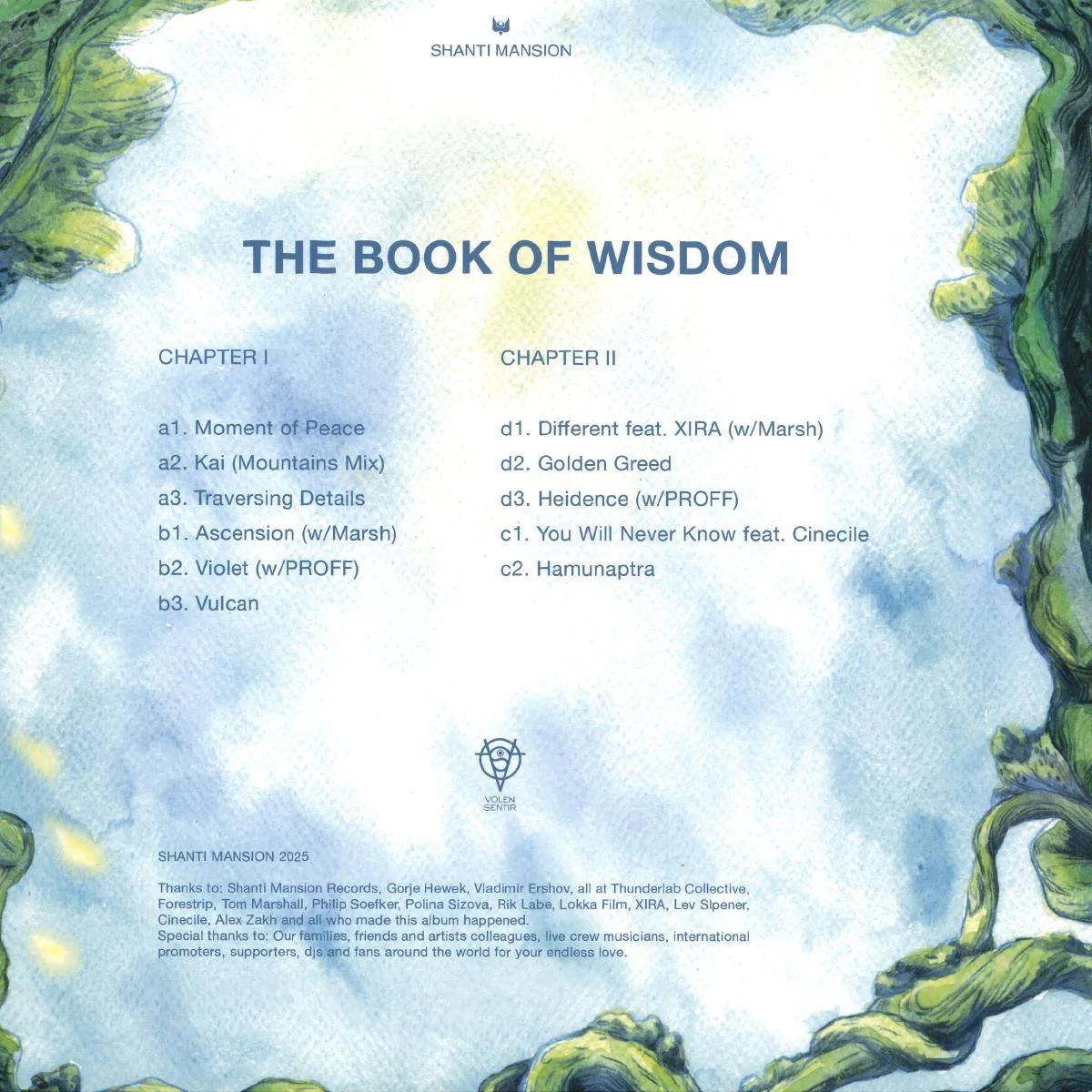 Обратная сторона обложки — Volen Sentir — The Book Of Wisdom 2x12"