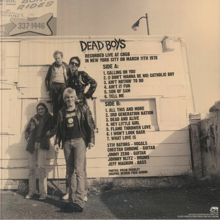 Обратная сторона обложки — DEAD BOYS — Down On The Bowery