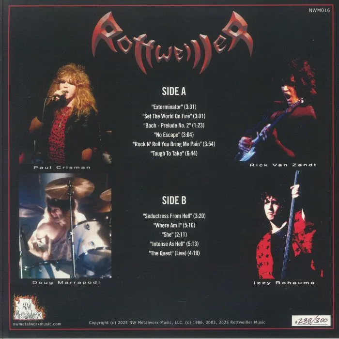 Обратная сторона обложки — ROTTWEILLER — Screams Of The Innocent (reissue)