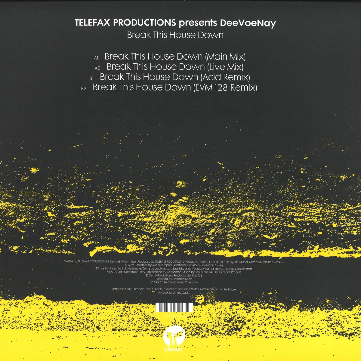 Back cover — Telefax ProductionspresentsDeevoenay — Break This House Down