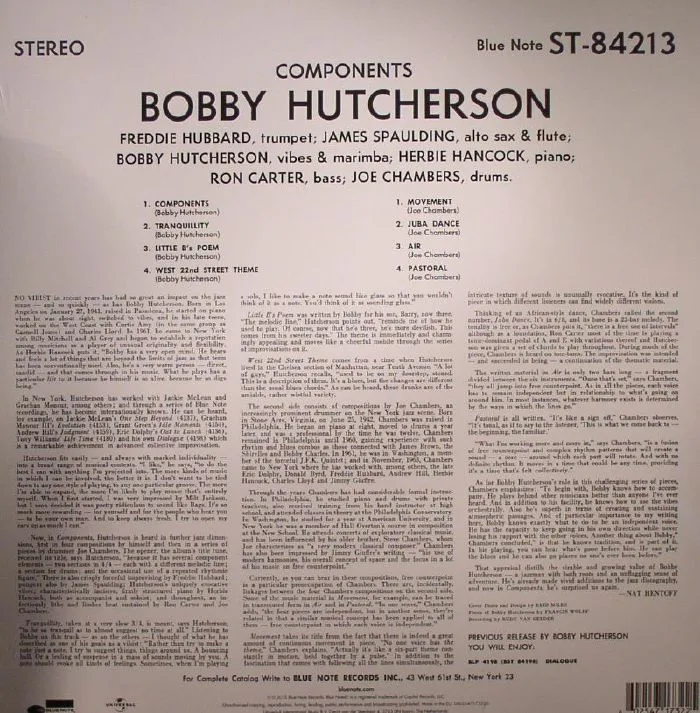 Обратная сторона обложки — Bobby HUTCHERSON — Components (75th Anniversary Edition) (remastered)