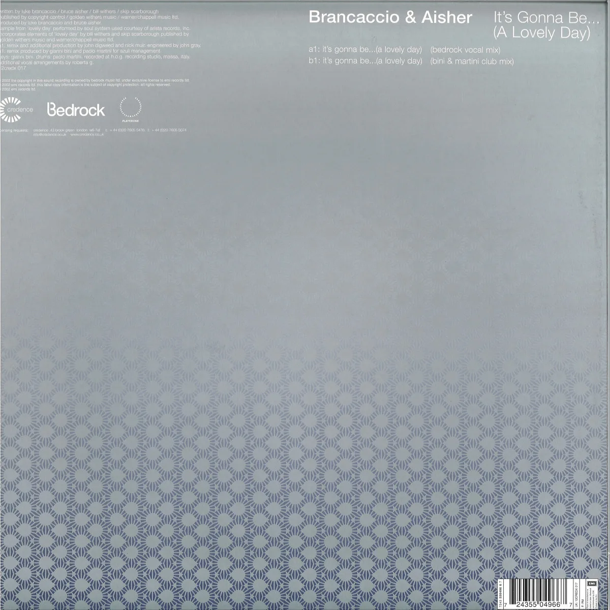 Back cover — Brancaccio&Aisher — It's Gonna Be... (A Lovely Day) EP