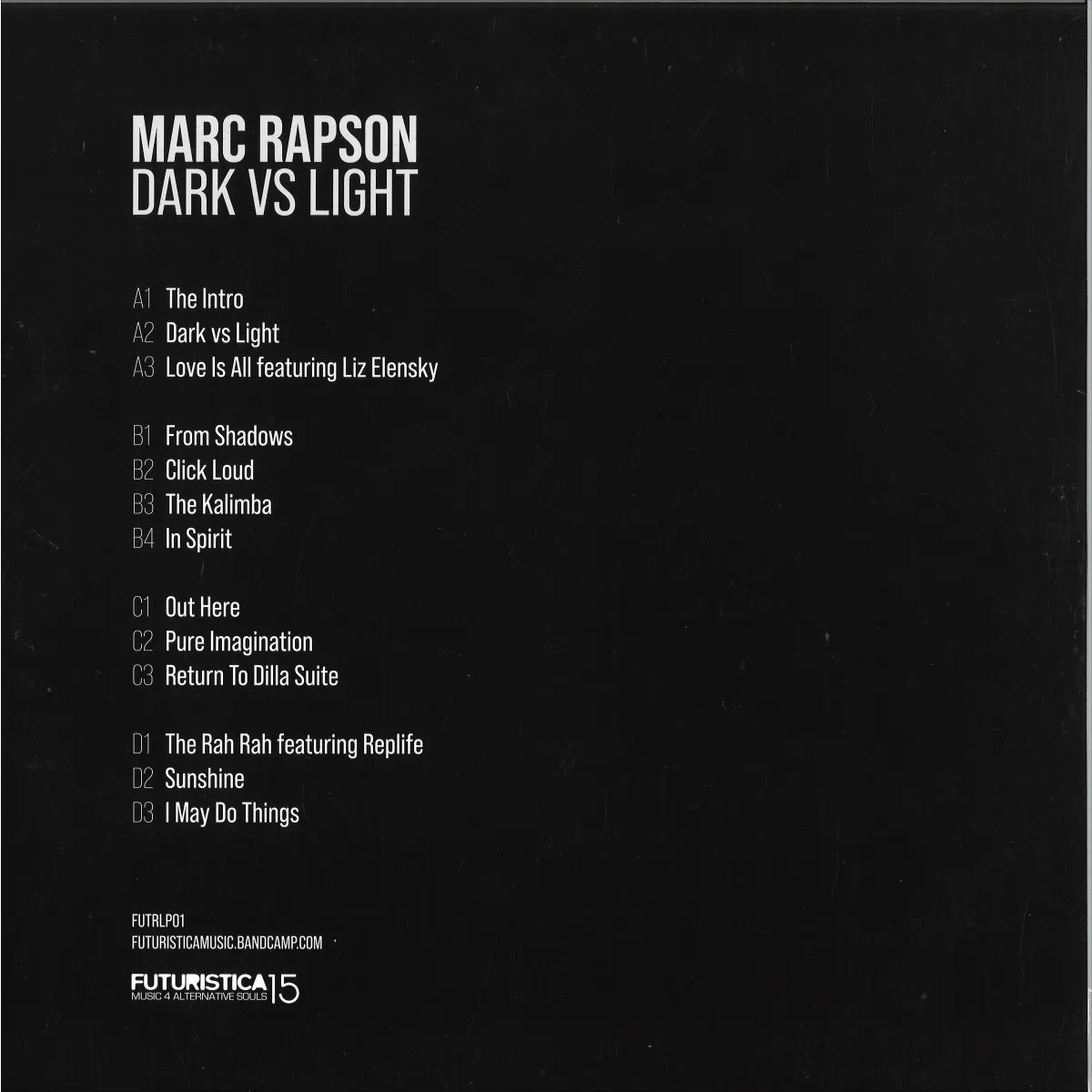 Обратная сторона обложки — Marc Rapson — Dark VS Light LP (2x12")