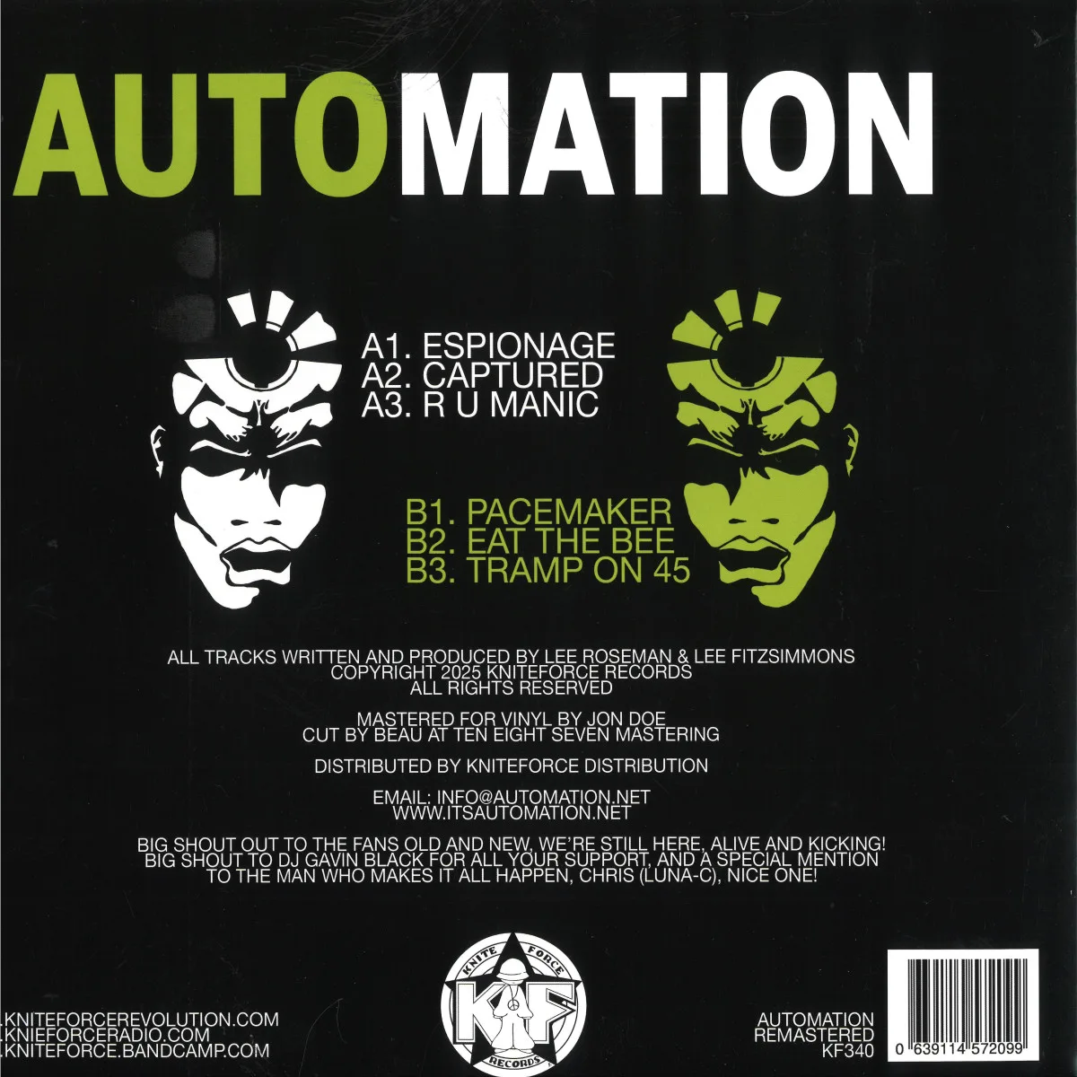 Back cover — Automation — The Six Track EP