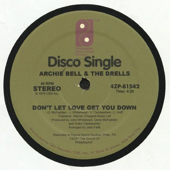 Front cover — Archie BELL & THE DRELLS — Don't Let Love Get You Down
