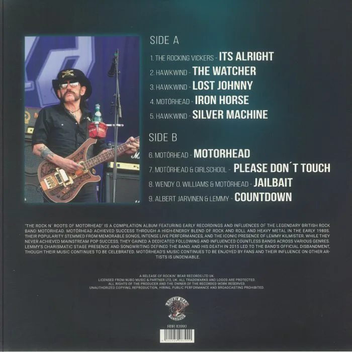 Обратная сторона обложки — MOTORHEAD / VARIOUS — The Rock N' Roots Of Motorhead
