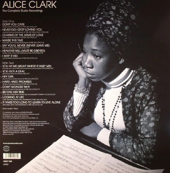 Обратная сторона обложки — Alice CLARK — The Complete Studio Recordings