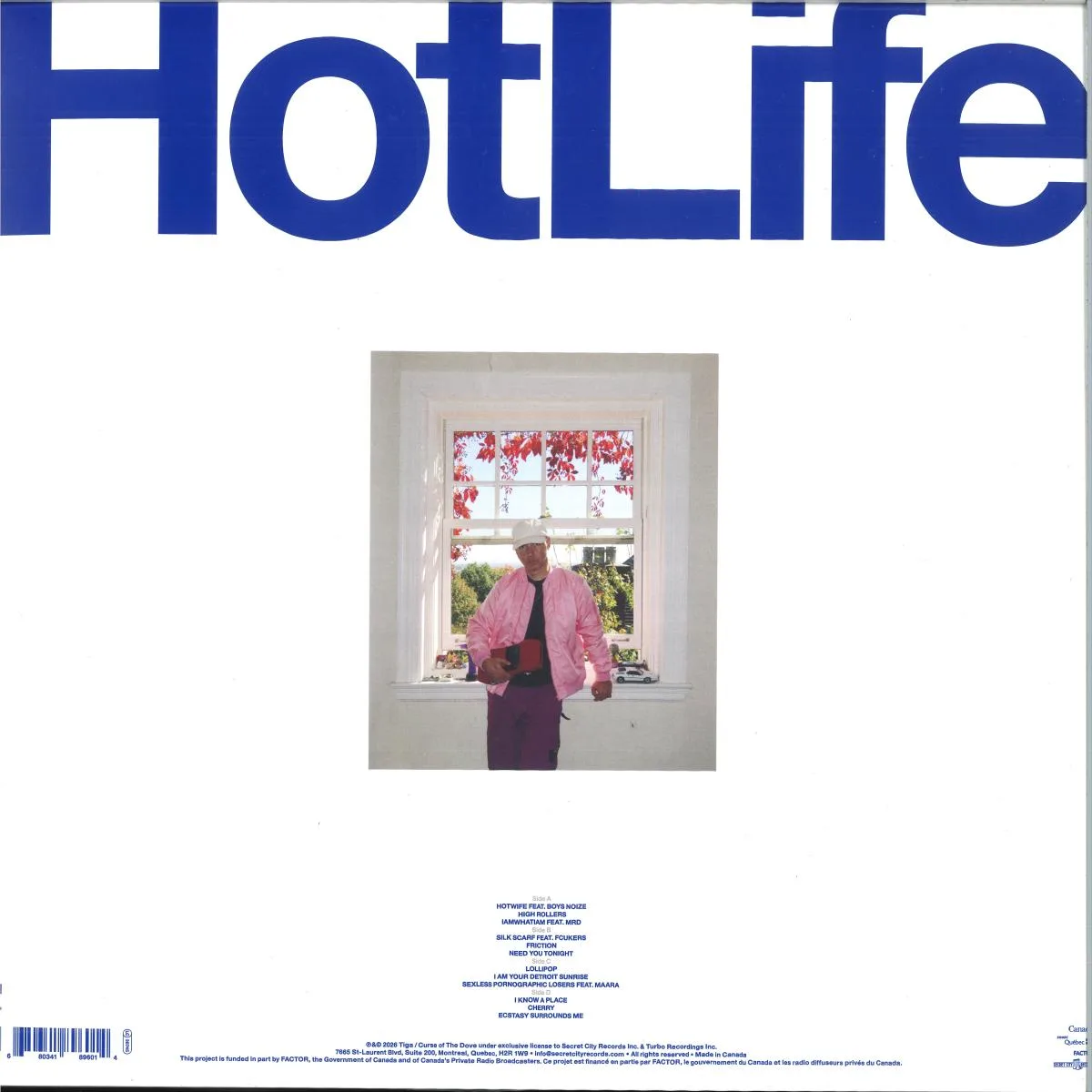 Back cover — TIGA — HOTLIFE LP 2x12"